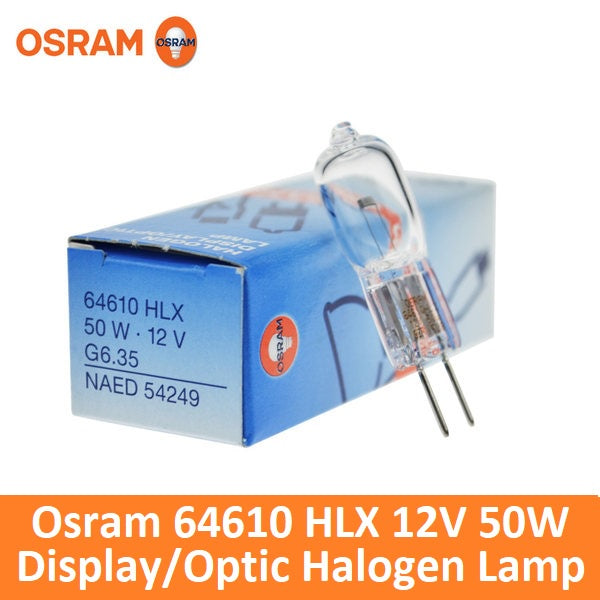 Osram 64610 HLX 50W 12V G6.35 NAED 54249 BRL A1 220 Halogen Lamp Peanut Bulb Microscope Lamp