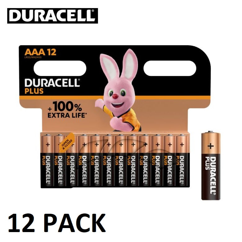 Duracell AAA Plus (12pcs) Alkaline Battery MN2400 1.5V LR03 Batteries 12 pieces per Pack BL12