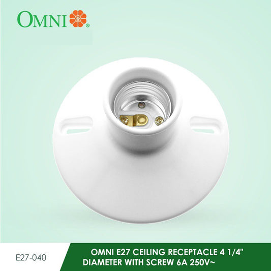 OMNI Original E27 Ceiling Bulb Light Receptacle 4 1/4" Diameter with screw E27-040