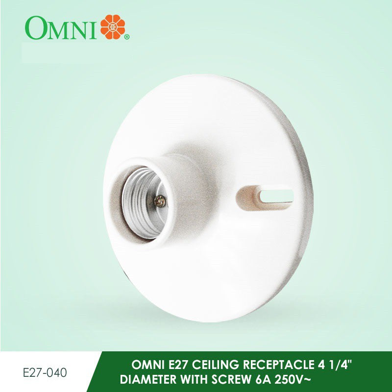 OMNI Original E27 Ceiling Bulb Light Receptacle 4 1/4" Diameter with screw E27-040