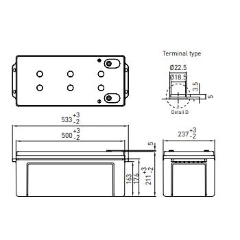 Panasonic 12V 200Ah SLA VRLA Rechargeable Battery LC-P12200BP Valve Regulated Sealed Lead-Acid Batt.