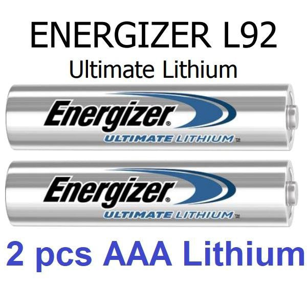 Energizer AAA Lithium (2 pcs) Battery in Original Blister Pack Ultimate Lithium Batteries AAA L92