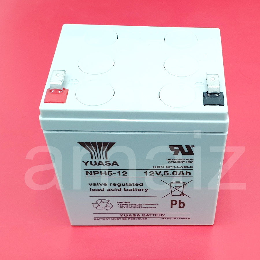 Yuasa 12V 5Ah 20hr NPH5-12 Battery 12 Volts 5 Ampere UPS replaces 12V 4.5Ah 4.5A Battery NP5-12
