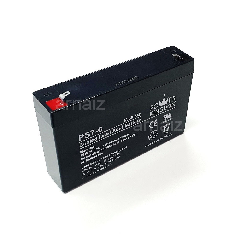 Power Kingdom 6V 7Ah SLA Rechargeable Battery PK7-6 Valve Regulated Sealed Lead-Acid Battery Toy Car