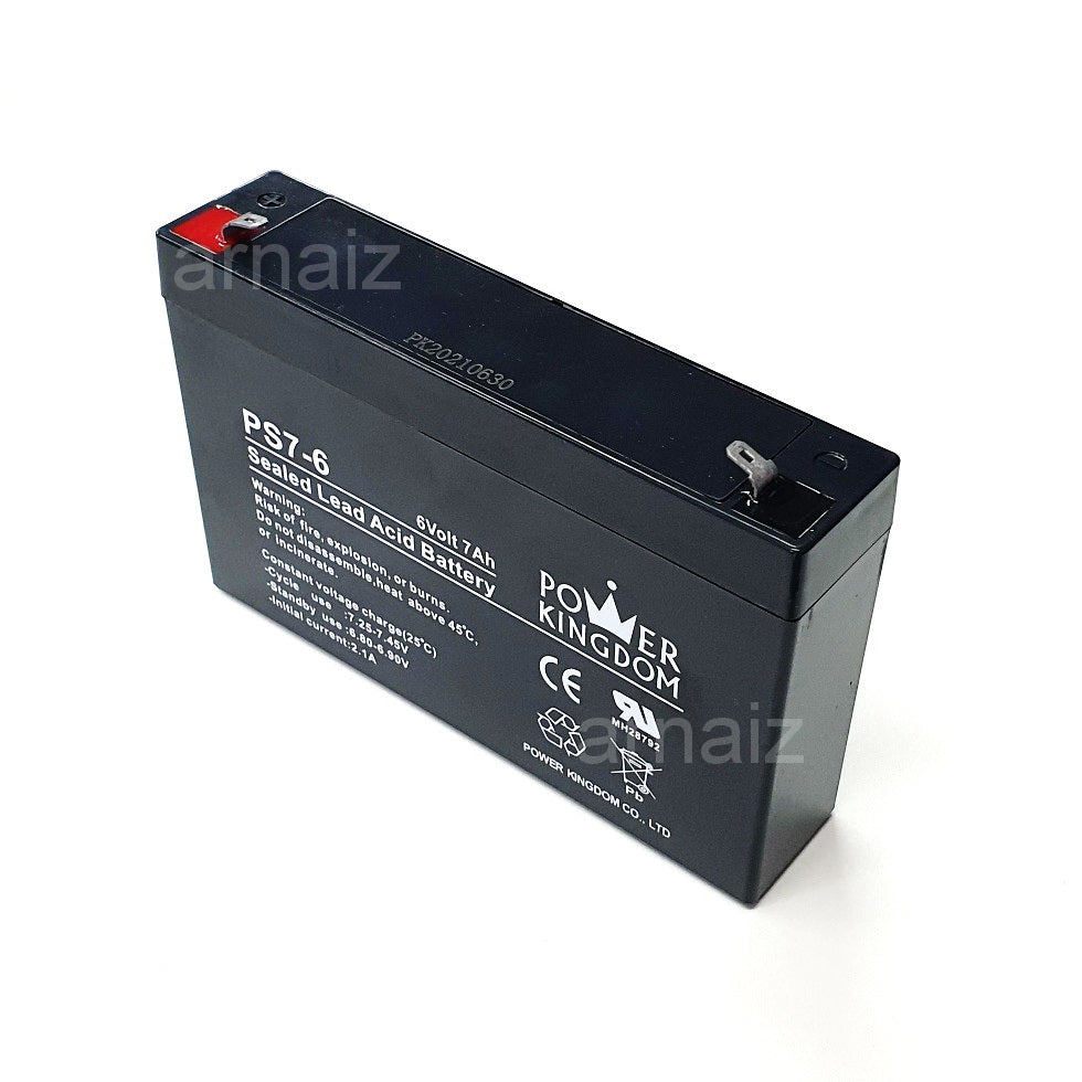 Power Kingdom 6V 7Ah SLA Rechargeable Battery PK7-6 Valve Regulated Sealed Lead-Acid Battery Toy Car