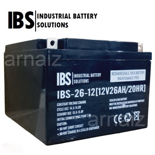 IBS 12v 26Ah SLA Rechargeable Battery  IBS-26-12 Valve Regulated Sealed Lead-Acid Battery 12v 26Ah