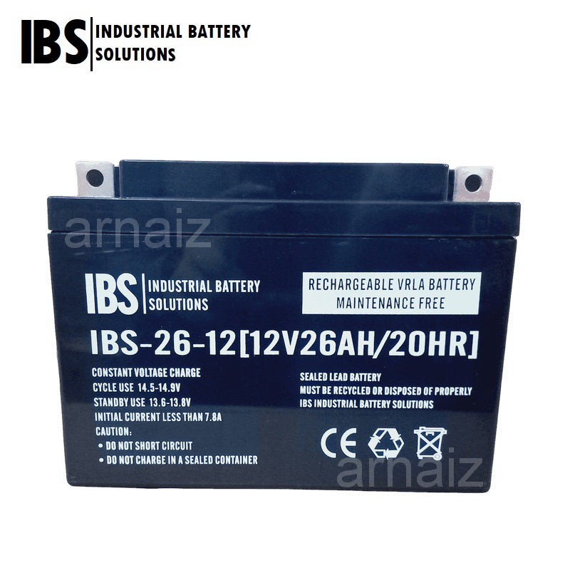 IBS 12v 26Ah SLA Rechargeable Battery  IBS-26-12 Valve Regulated Sealed Lead-Acid Battery 12v 26Ah