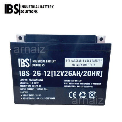 IBS 12v 26Ah SLA Rechargeable Battery  IBS-26-12 Valve Regulated Sealed Lead-Acid Battery 12v 26Ah