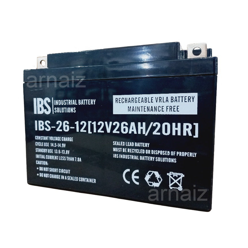 IBS 12v 26Ah SLA Rechargeable Battery  IBS-26-12 Valve Regulated Sealed Lead-Acid Battery 12v 26Ah