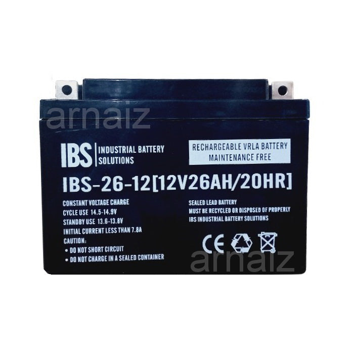 IBS 12v 26Ah SLA Rechargeable Battery  IBS-26-12 Valve Regulated Sealed Lead-Acid Battery 12v 26Ah