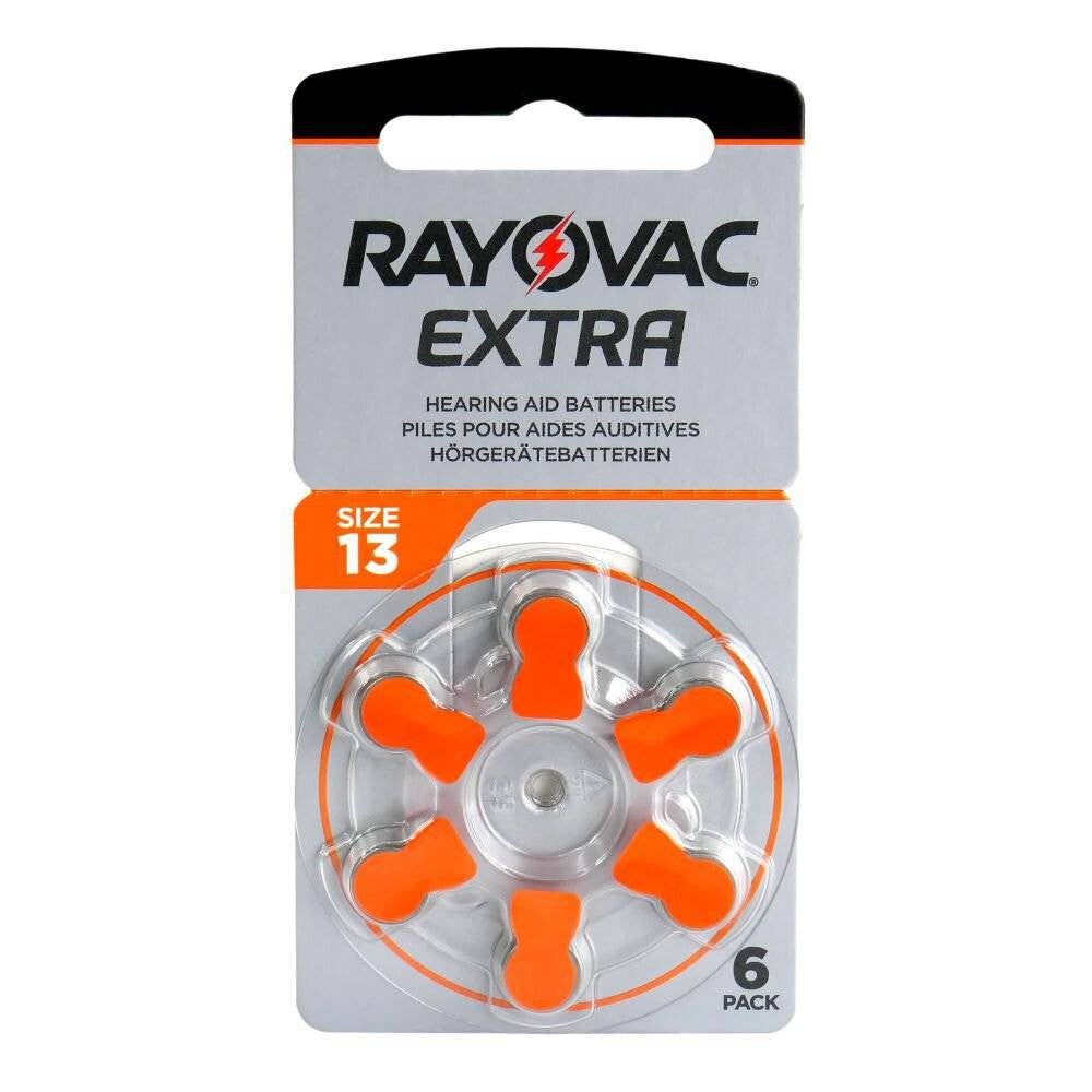 Rayovac Extra Advanced Size 13 PR48 (6 pcs) Hearing Aid Battery Hearing Aid Batteries 1.45V A13