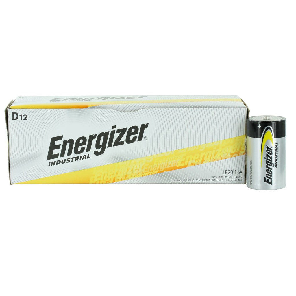 Energizer 9V 6LR61 (12pcs) Alkaline Industrial Battery 9 Volts  Batteries 12 pieces per box