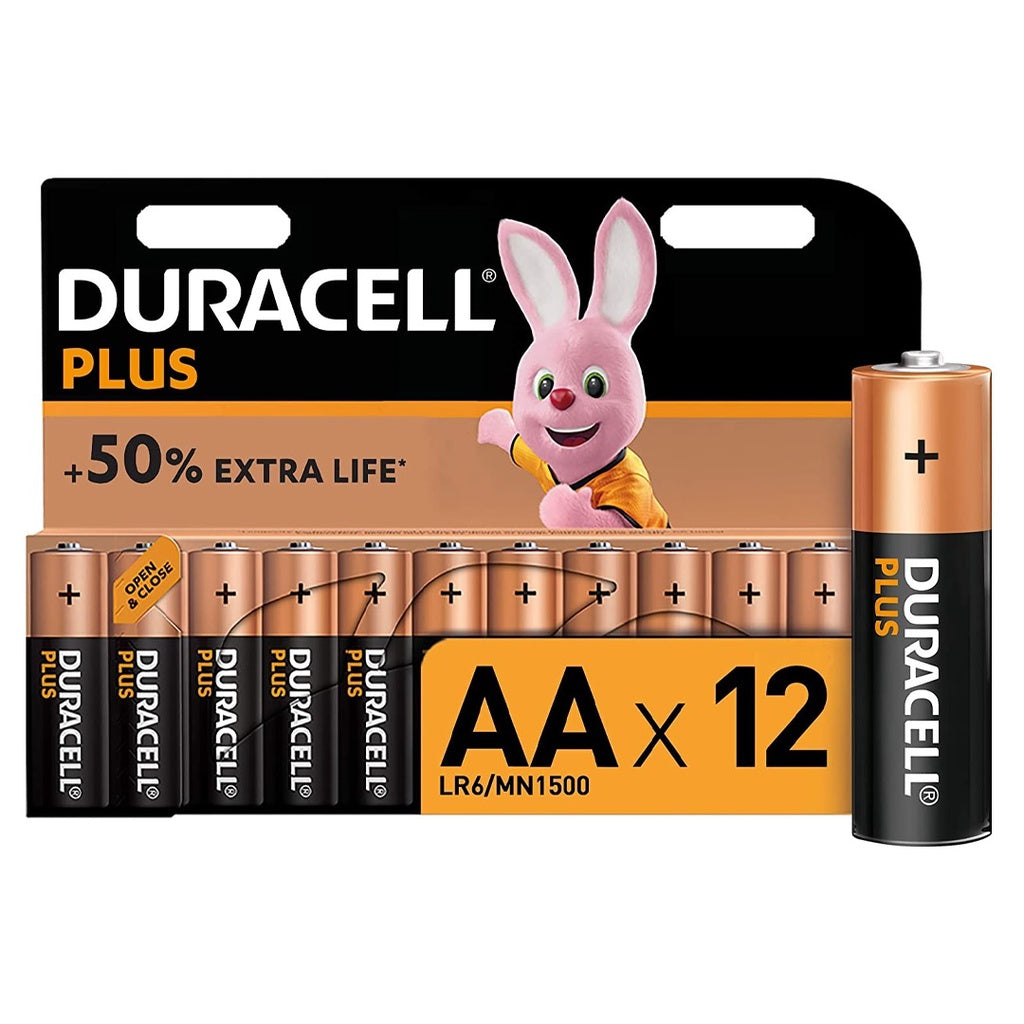 Duracell AA Plus (12pcs) Alkaline Battery MN1500 1.5V LR6 Batteries 12 pieces per Pack BL12