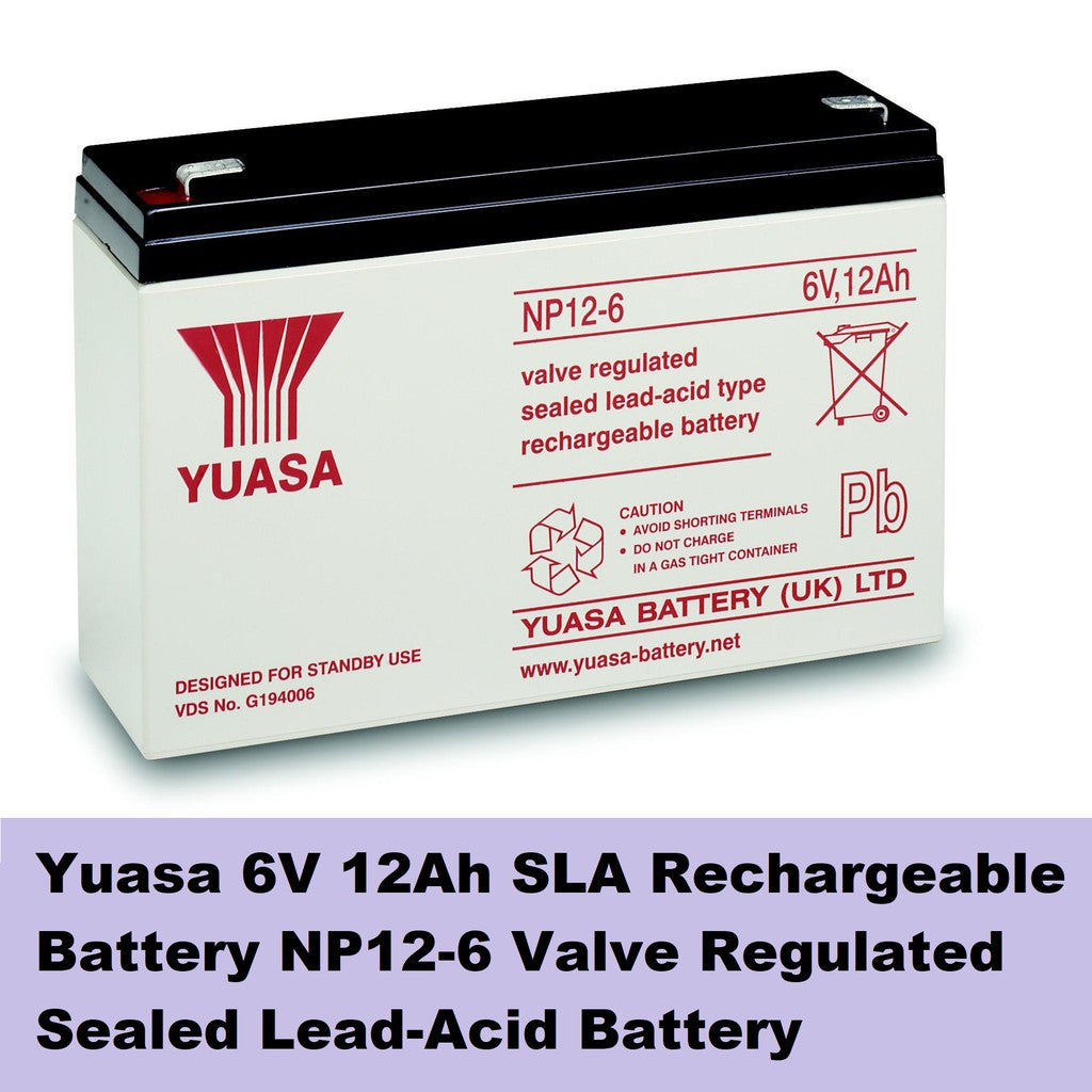 Yuasa 6V 12Ah SLA Rechargeable Battery NP12-6 Valve Regulated Sealed Lead-Acid Battery Toy Car Toys