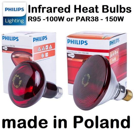 Philips Infrared Physiotherapy Bulb Heat Therapy Lamp IR RED E27 PAR38 150W R95 100W Beurer IL11