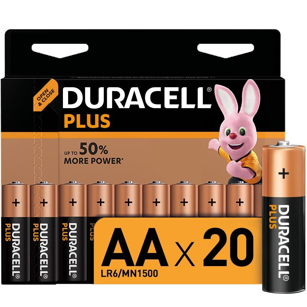 Duracell AA Plus (20pcs) Alkaline Battery MN1500 1.5V LR6 Batteries 20 pieces per Pack BL20