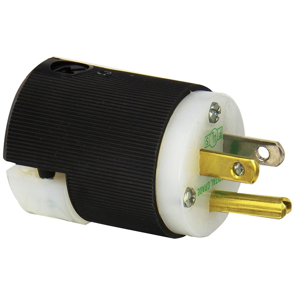 Hubbell HBL8215C Plug Hospital Grade 125V 15 amp 5-15P Black White made in USA