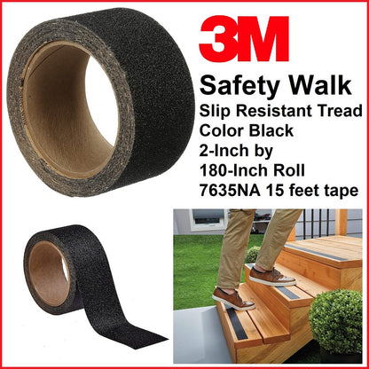 3M Safety-Walk Slip Resistant Tread, Black, 2-Inch by 180-Inch Roll, 7635NA 15 feet tape