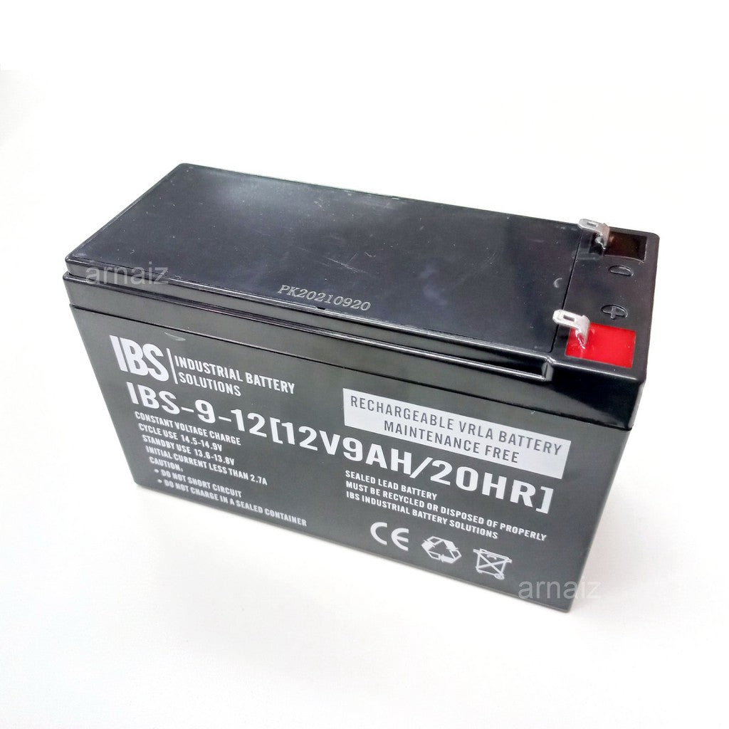 UPS Battery 12V 9Ah 20hr 12 Volts 9 Ampere Rechargeable Valve Regulated Lead Acid (VRLA) Battery