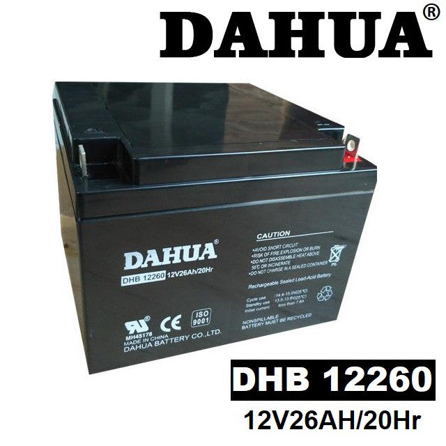 Dahua 12v 26Ah SLA Rechargeable Battery DHB12260 Valve Regulated Sealed Lead-Acid Battery