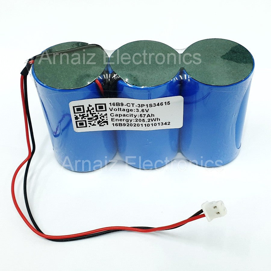 Size D 3 Cell Lithium Battery 3.6V 57Ah w/ Connector ER34615 34615 D Cell LS33600 Batteries 57000mAh