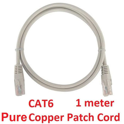 Cat6 UTP Patch Cord RJ45 Network Cable 1 meter High Quality Pure Copper Factory Mold Gray 1 m