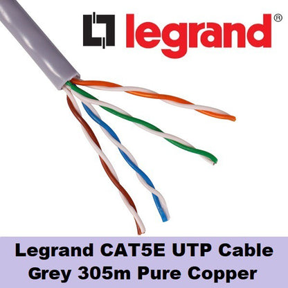 Legrand Cat 5E Cable UTP Unshielded AWG24 Gray Data LAN Cable Cat5E Cat5 305 meters 1000 feet