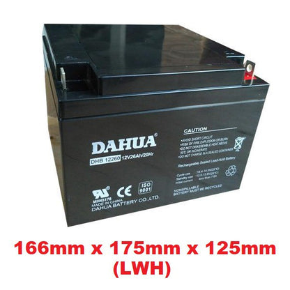 Dahua 12v 26Ah SLA Rechargeable Battery DHB12260 Valve Regulated Sealed Lead-Acid Battery