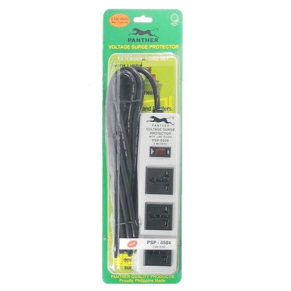 Panther Extension Cord Voltage Surge Protector PSP-0504 PSP 0504 PSP0504 3 Gang 3 Outlets 3 Meter
