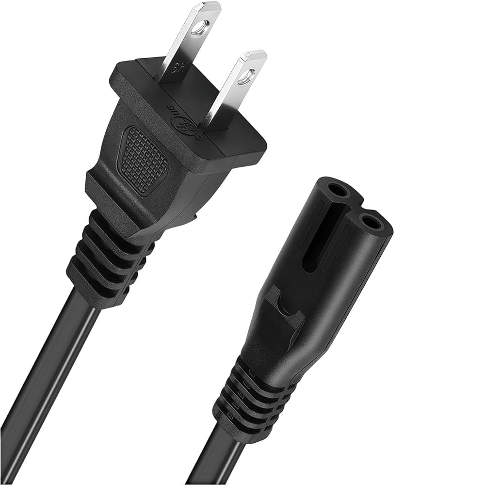 AC CORD 1.5m US PLUG 2 pin AC Power Cable Cord Adapter Compatible With PC Black Number 8 Sony Cord
