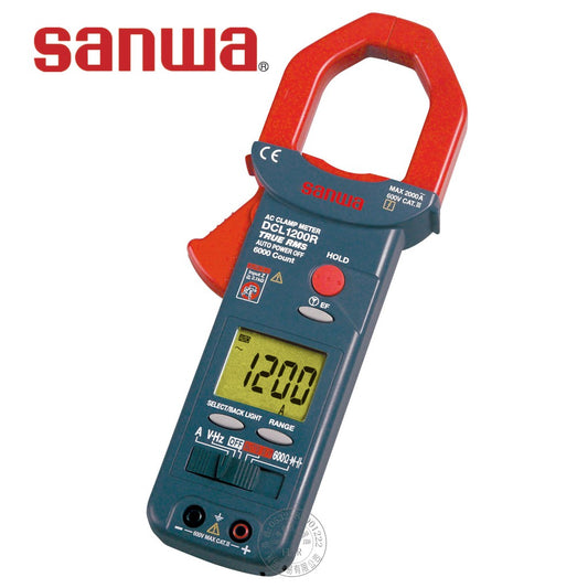 Sanwa DCL1200R AC + True RMS Digital Clamp Meter, 1200A AC, 600V AC-DC