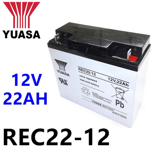 Yuasa 12v 22Ah SLA Rechargeable Battery REC22-12 Valve Regulated Sealed Lead-Acid Battery 12 Volts