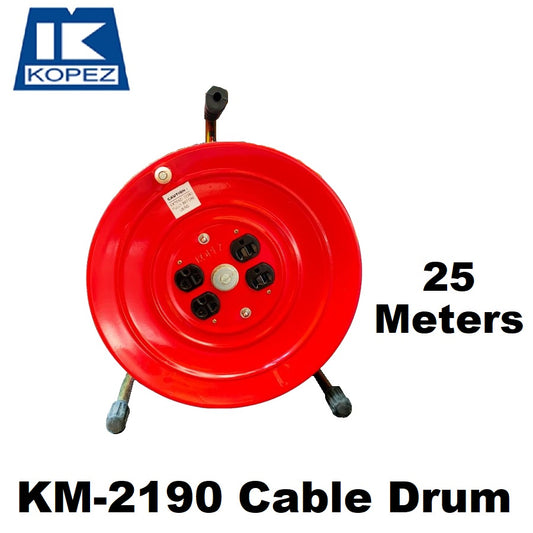 Kopez KM-2190 Cable Drum with 25 meters Cord 25m KM2190 KM 2190  Extension 660W 25meters  Heavy Duty