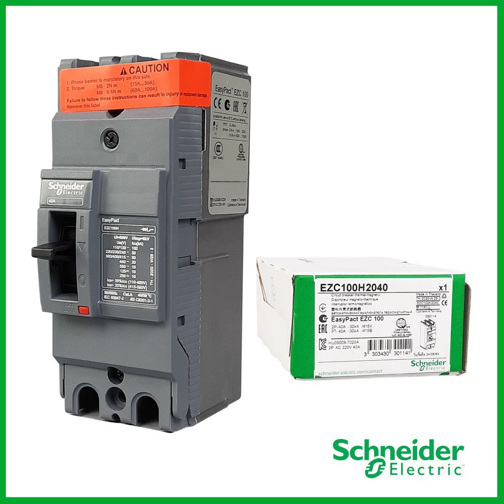 Schneider EZC100H2040 Circuit Breaker Easypact EZC100H 40A 2Poles MCCB