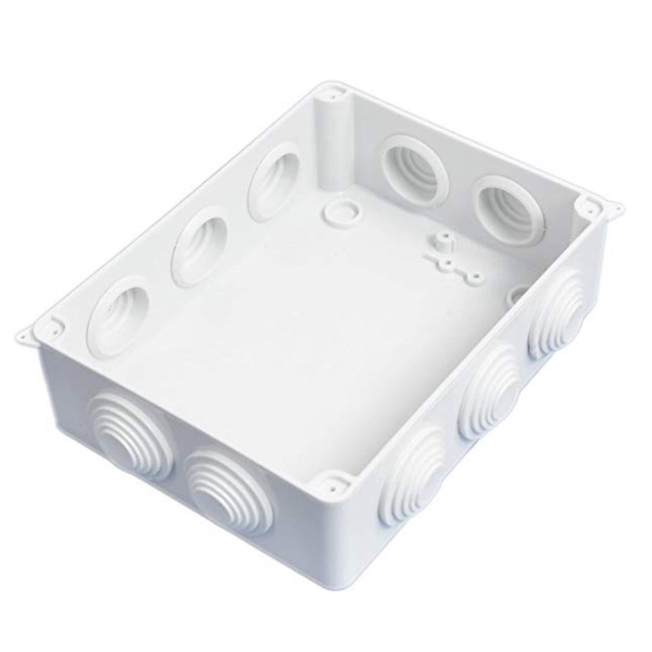 255x200x80mm IP65 Waterproof Outdoor Electrical CCTV Enclosure Square Junction Box White ABS Weather