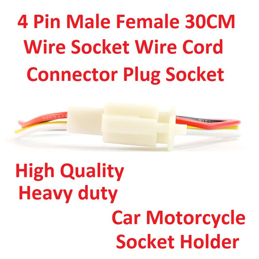 4 Pin Car Socket Holder Male Female 30cm Motorcycle Wire Socket Wire Cord Connector Plug Socket