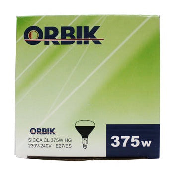 Orbik Heat Lamp Bulb CLEAR Infrared Infared Incandescent R125 IR 375W or 250W E27 Osram Siccatherm