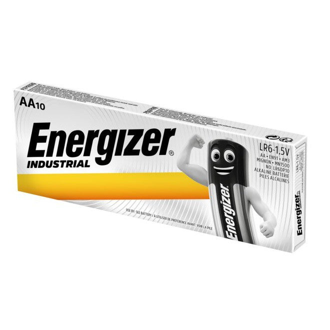 Energizer AA (10pcs) Alkaline Industrial Battery MN1500 1.5V LR6 Batteries 10 pieces per box