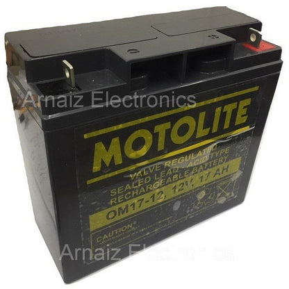 Motolite 12v 17Ah SLA Rechargeable Battery OM17-12 Wheelchair Jet Ski Valve Regulated Sealed Lead