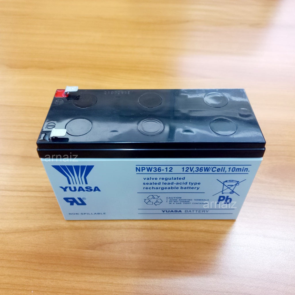 Yuasa UPS Battery 12V 7.2Ah NPW36-12 12 Volts 36 Watts 7.2 Ampere 36W Rechargeable Valve Regulated