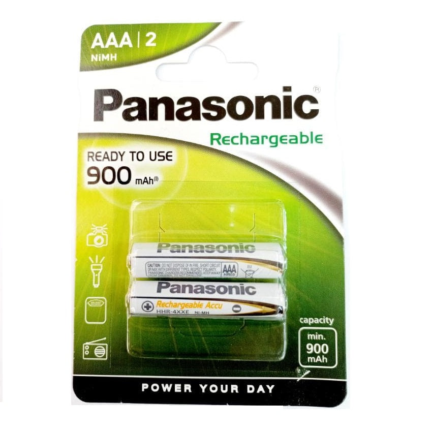 Panasonic AAA Rechargeable Accu (2pcs) Battery Rechargeable AAA Batteries 900mAh HHR4XXE 2BP