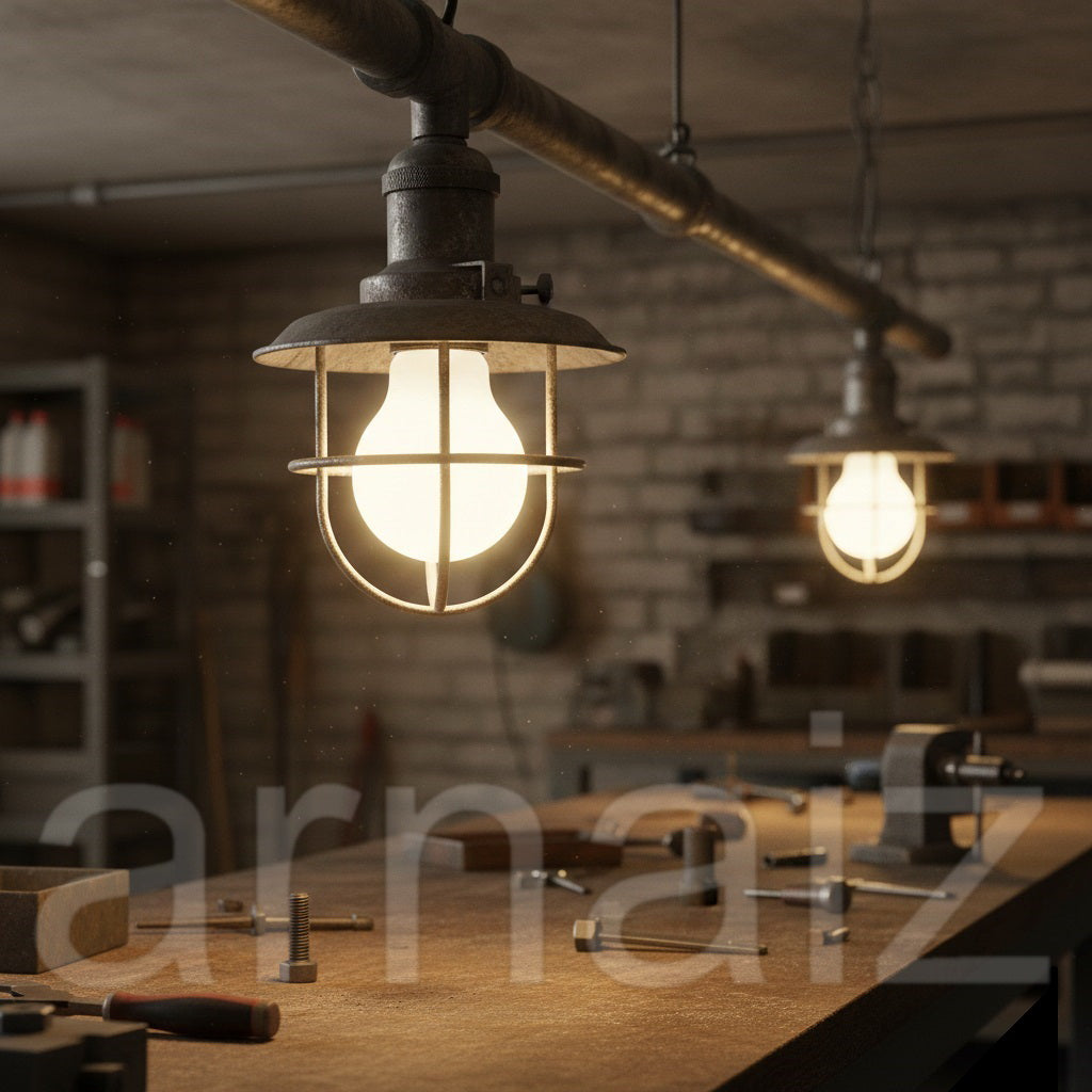 GLS Rough Service Frosted 60W E27 A60 FR ES Warm White Pearl Finish Dimmable 60 Watts