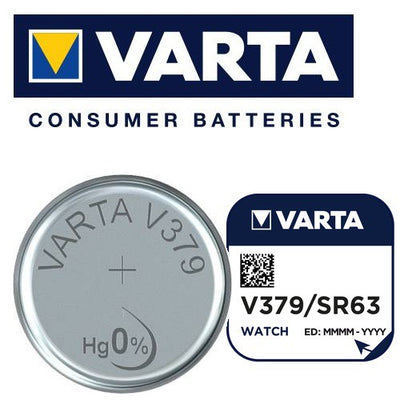 Varta V379 SR63 (1pc) 1.55v Silver Oxide Button Cell Battery Varta V 379 SR521SW