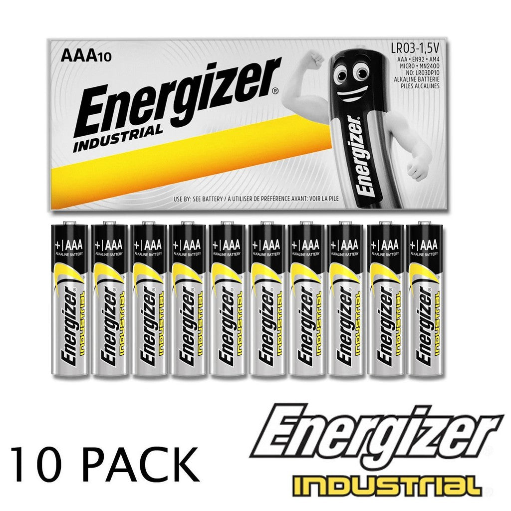 Energizer AAA (10pcs) Alkaline Industrial Battery MN2400 1.5V LR03 Batteries 10 pieces per box