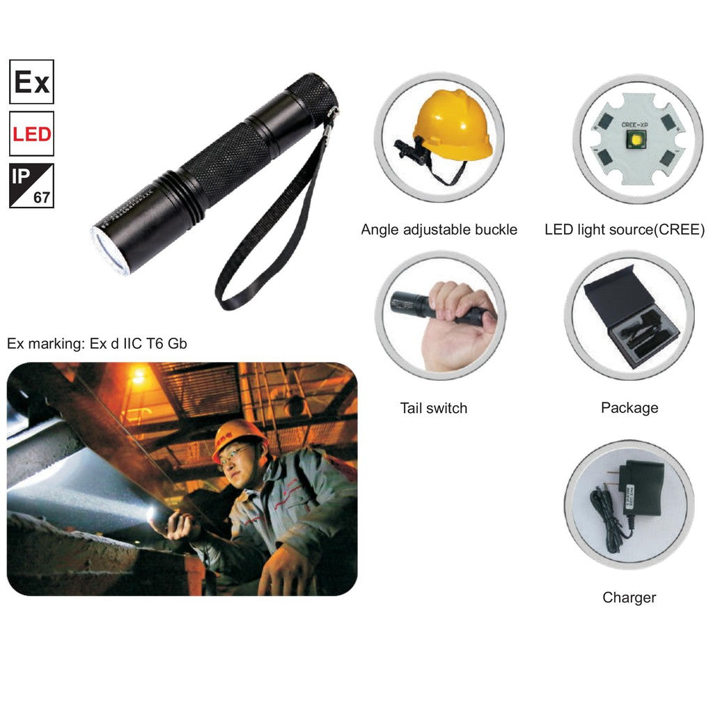 Tormin LED Explosion proof Flashlight Weather proof Rechargeable Flash Light BW7300 LED Torch Light