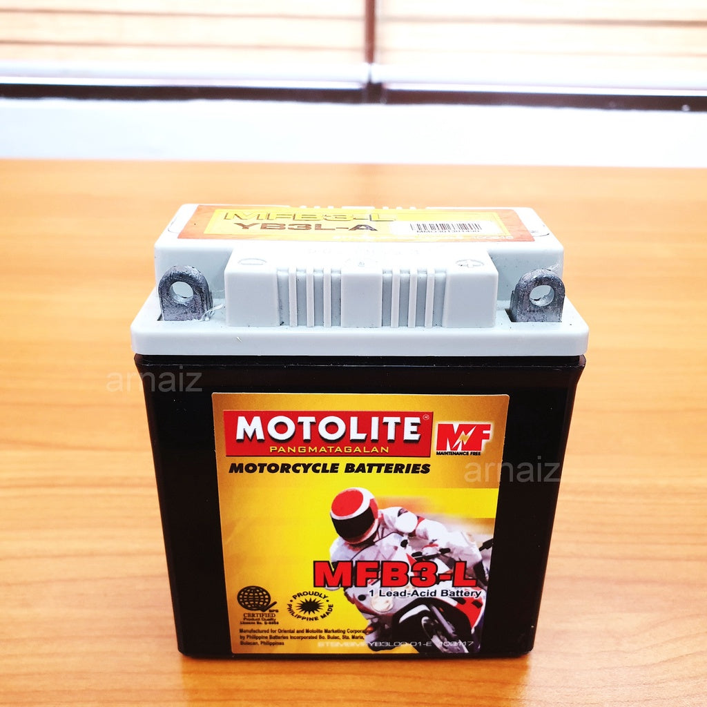 Motolite MFB3-L Maintenance Free Motorcycle Battery YB3L-A 3L