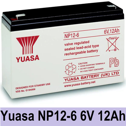 Yuasa 6V 12Ah SLA Rechargeable Battery NP12-6 Valve Regulated Sealed Lead-Acid Battery Toy Car Toys