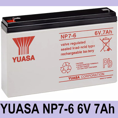 Yuasa 6V 7Ah SLA Rechargeable Battery NP7-6 Valve Regulated Sealed Lead-Acid Battery Toy Car Toycar