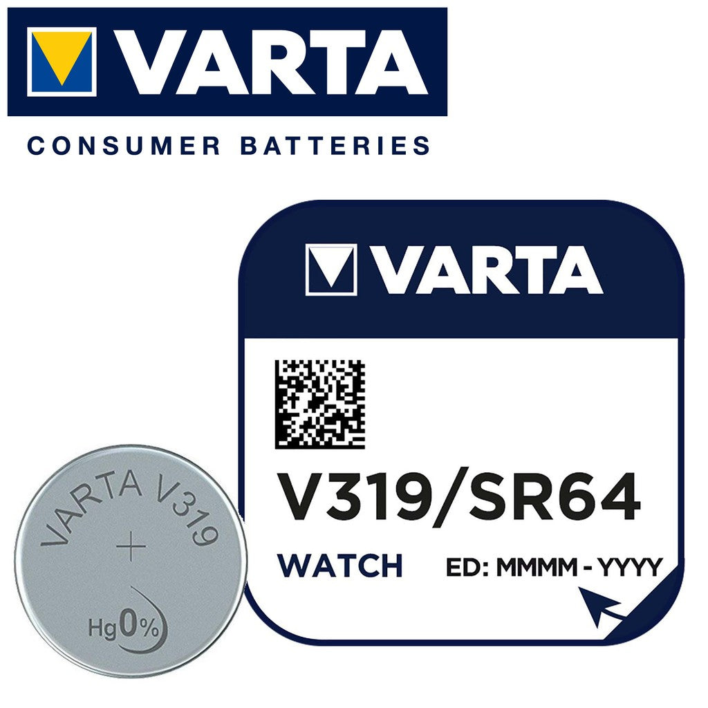 Varta V319 SR64 (1pc) 1.55v Silver Oxide Button Cell Battery Varta V 319 SR527SW