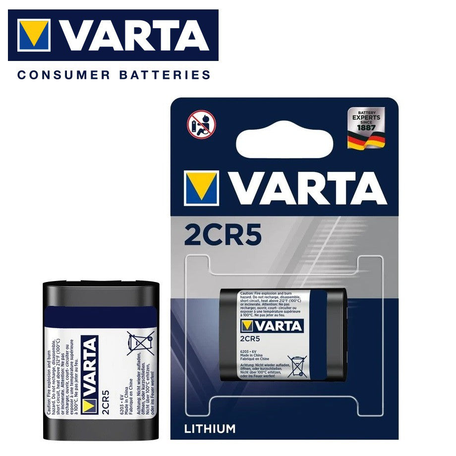 Varta 2CR5 (1pc) 6v Lithium Battery in Blister Pack Batteries 6203 EL2CR5